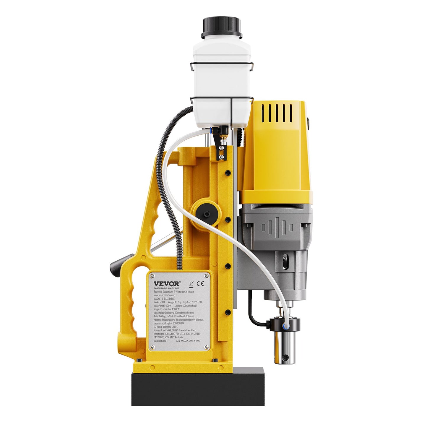 Magnetic drill 1400W 2922 lbf Mag drill press 2 in drill diameter 0-750 rpm