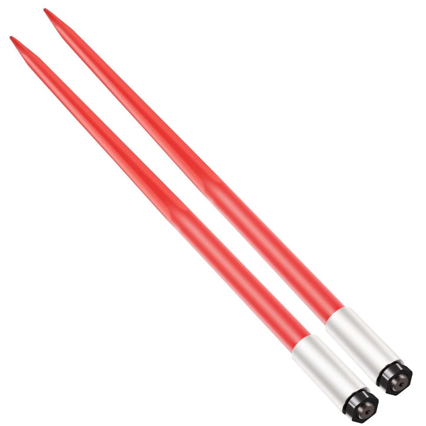Pair Hay Spear 49" Bale Spear 3000 lbs Capacity, Bale Spear Quick Attach Square Hay Bale Spears 1 3/4", Red Coated Bale Forks, Bale Hay Spike with Hex Nut &amp; Socket for Buckets Tractors Loaders