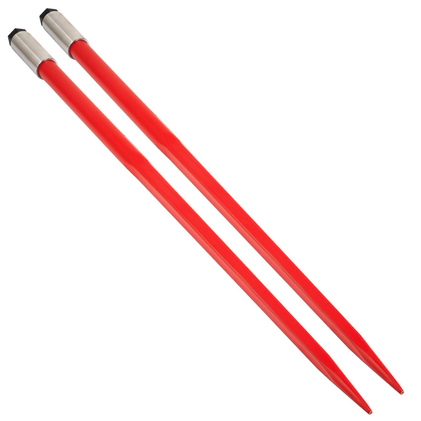 Pair Hay Spear 49" Bale Spear 3000 lbs Capacity, Bale Spear Quick Attach Square Hay Bale Spears 1 3/4", Red Coated Bale Forks, Bale Hay Spike with Hex Nut &amp; Socket for Buckets Tractors Loaders