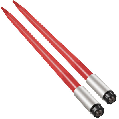 Pair Hay Spear 39" balspjut 3000 lbs Kapacitet, balspets snabbfäste fyrkantiga höbalspjut 1 3/4", rödbelagda balgafflar, balhö spik med sexkantsmutter & hylsa för skopor Traktorer Lastare