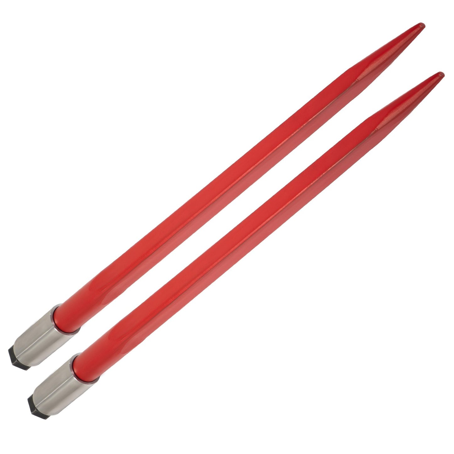 Pair Hay Spear 39" balspjut 3000 lbs Kapacitet, balspets snabbfäste fyrkantiga höbalspjut 1 3/4", rödbelagda balgafflar, balhö spik med sexkantsmutter & hylsa för skopor Traktorer Lastare