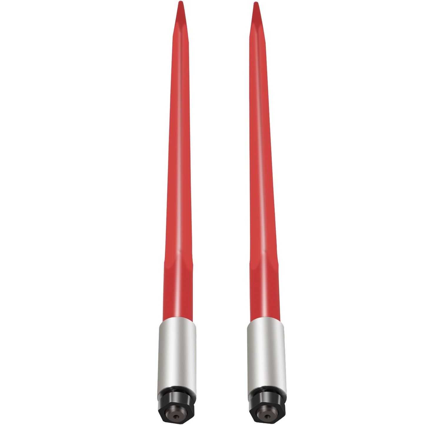 Pair Hay Spear 39" balspjut 3000 lbs Kapacitet, balspets snabbfäste fyrkantiga höbalspjut 1 3/4", rödbelagda balgafflar, balhö spik med sexkantsmutter & hylsa för skopor Traktorer Lastare