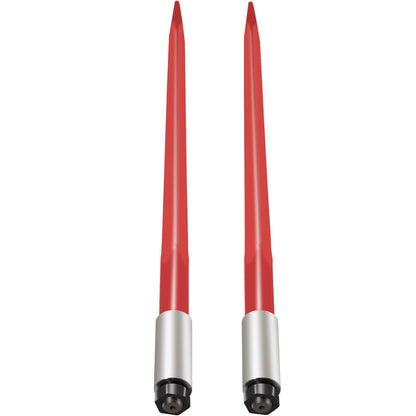 Pair Hay Spear 39" balspjut 3000 lbs Kapacitet, balspets snabbfäste fyrkantiga höbalspjut 1 3/4", rödbelagda balgafflar, balhö spik med sexkantsmutter & hylsa för skopor Traktorer Lastare