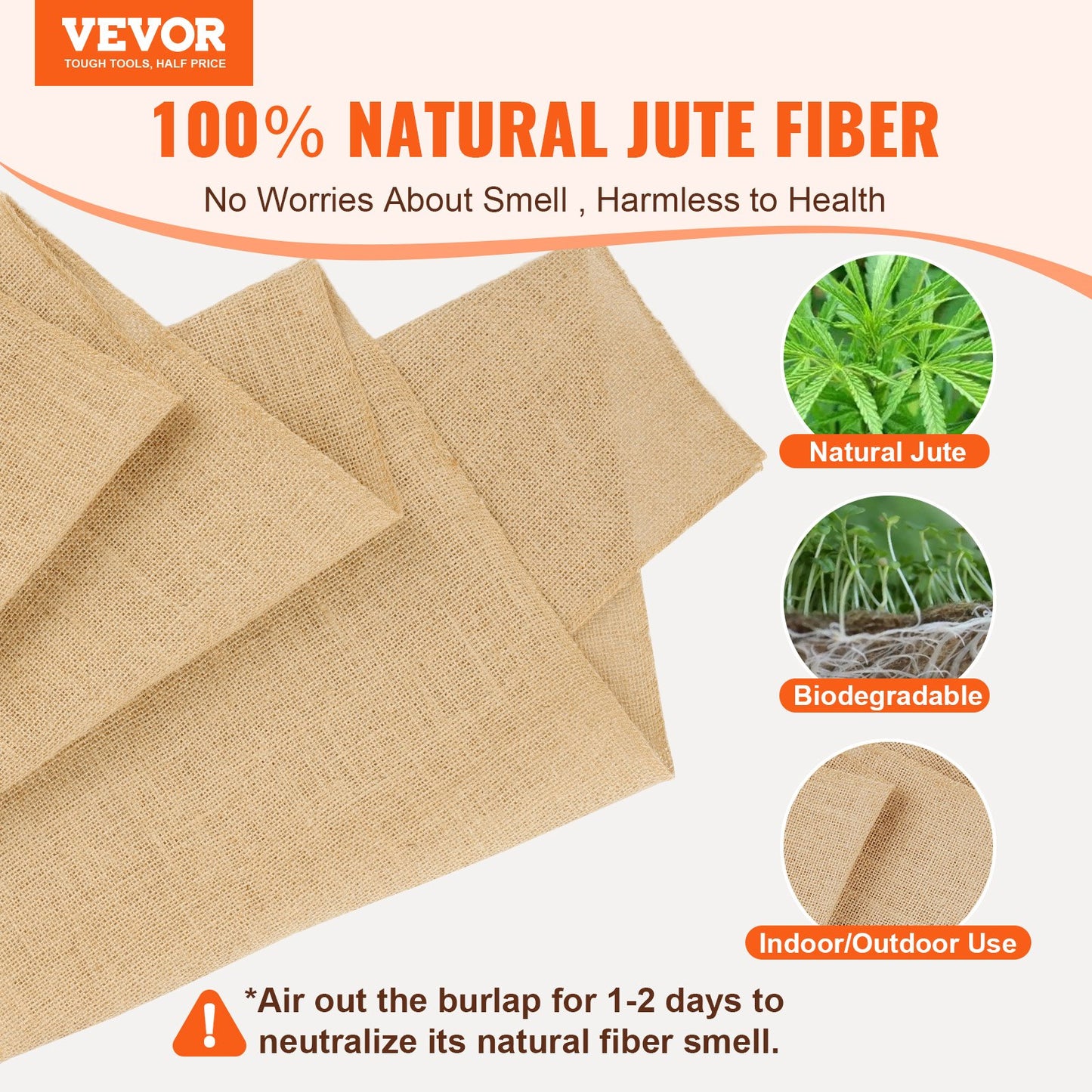 Burlap Fabric Roll Burlap Tree Wrap 14 inch x 150 feet for crafts and plants