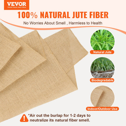 Burlap Fabric Roll Burlap Tree Wrap 14 inch x 150 feet for crafts and plants