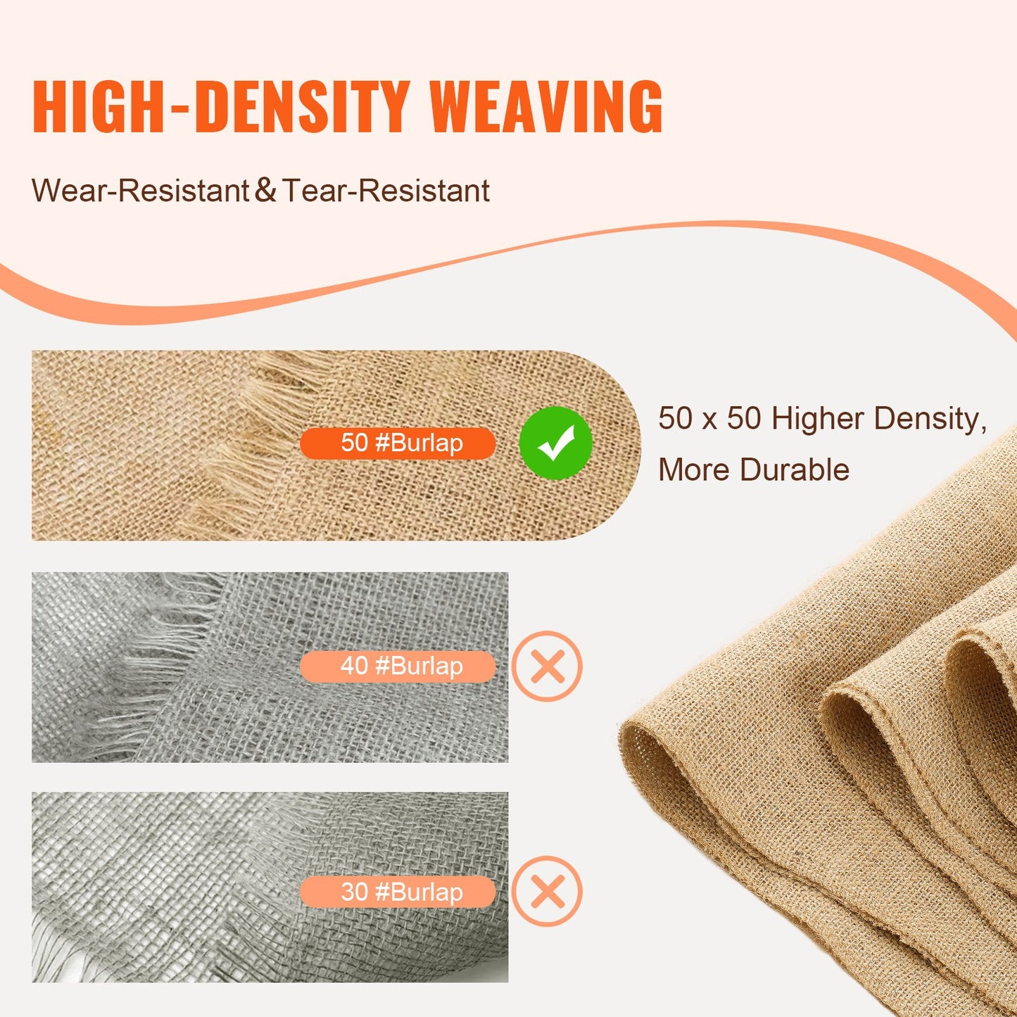 Burlap Fabric Roll Burlap Tree Wrap 14 inch x 150 feet for crafts and plants