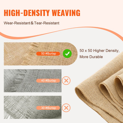 Burlap Fabric Roll Burlap Tree Wrap 14 inch x 150 feet for crafts and plants