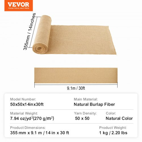 Burlap Fabric Roll Burlap Tree Wrap 14 inch x 30 feet for crafts and plants | EU