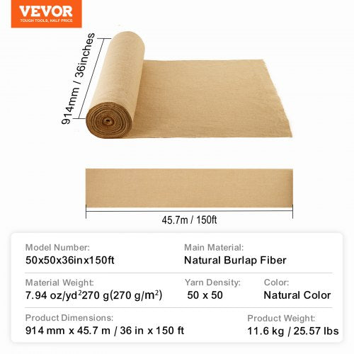 Burlap Fabric Roll Burlap Tree Wrap 36 inch x 150 feet for crafts and plants | EU