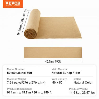 Burlap Fabric Roll Burlap Tree Wrap 36 inch x 150 feet for crafts and plants | EU