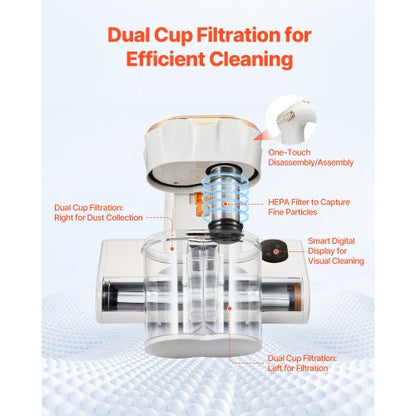 Madrassdammsugare med 18 kPa kraftfullt HEPA-filter 550 W vit |  EU