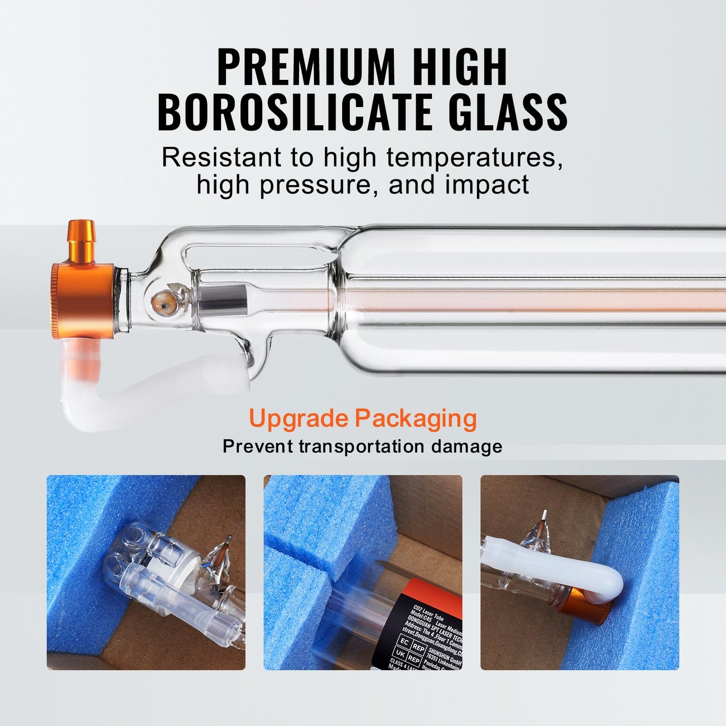 Laser Tube 50W CO2 Laser Tube 850mm Length 50mm Dia for Laser Machine