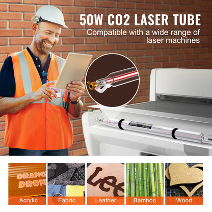 Laser Tube 50W CO2 Laser Tube 850mm Length 50mm Dia for Laser Machine