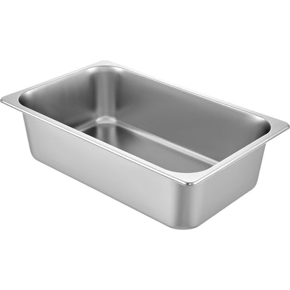 6-pack ångbordskärl 20,9 x 12,8 x 5,9 tum Djup ångbordspanna Full storlek 20,5L Djupmatbehållare i rostfritt stål Ugnsbricka Hotellpannor Anti-Jam Ångbord Matpanna