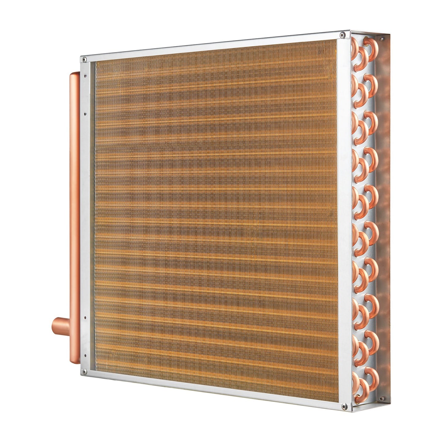 20" x 20" Wärmetauscher Wasser zu Luft 3-reihig 3/8" Kupferanschlüsse 242 Lamellen