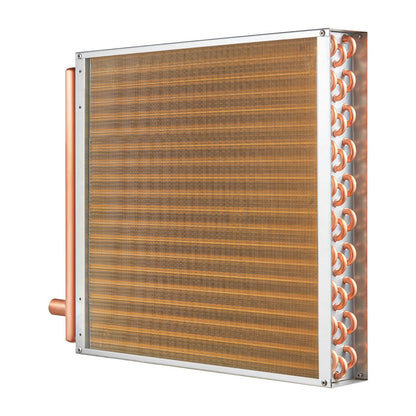 20" x 20" Wärmetauscher Wasser zu Luft 3-reihig 3/8" Kupferanschlüsse 242 Lamellen