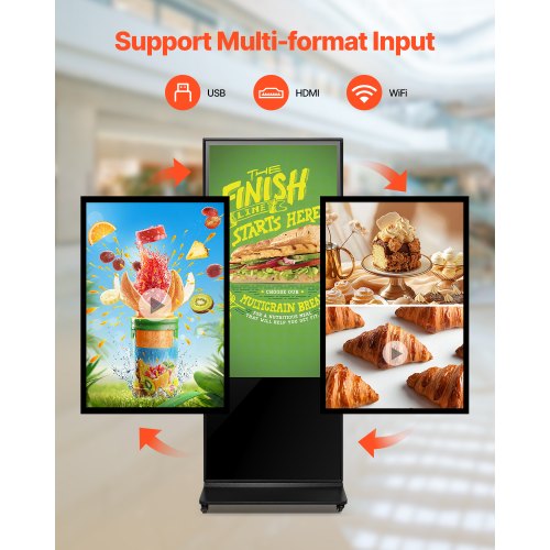 55" Digital Signage Display Pekskärm 4K UHD LCD Golvstående Kiosk |  EU