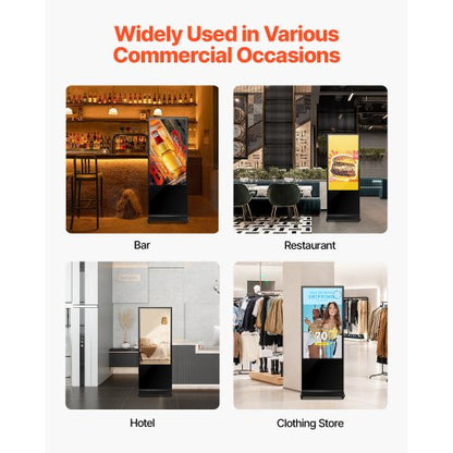 55" Digital Signage Display Pekskärm 4K UHD LCD Golvstående Kiosk |  EU