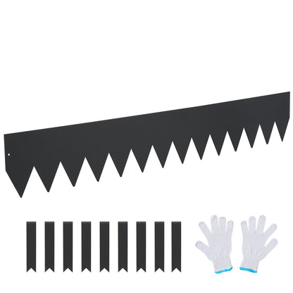 Steel Landscape Edging, 6-Pack Steel Garden Edging Edging, 40" L x 6" H Strips, Hammer-in Edging with 8 Clips, Bendable Metal Landscape Edging for Garden, Yard, Lawn