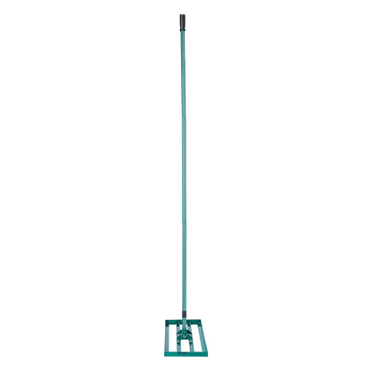 Utjämningsräfsa, 91,4 x 25,4 cm Utjämnande gräsmatta, kraftig gräsmatta med 198,1 cm förlängt handtag i stål, Utjämningsräknare för trädgård, golfgräsmatta, gård
