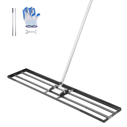 10x48 tum Gräsutjämningsrake 83,9 tum justerbart handtag för Yard Golf Court