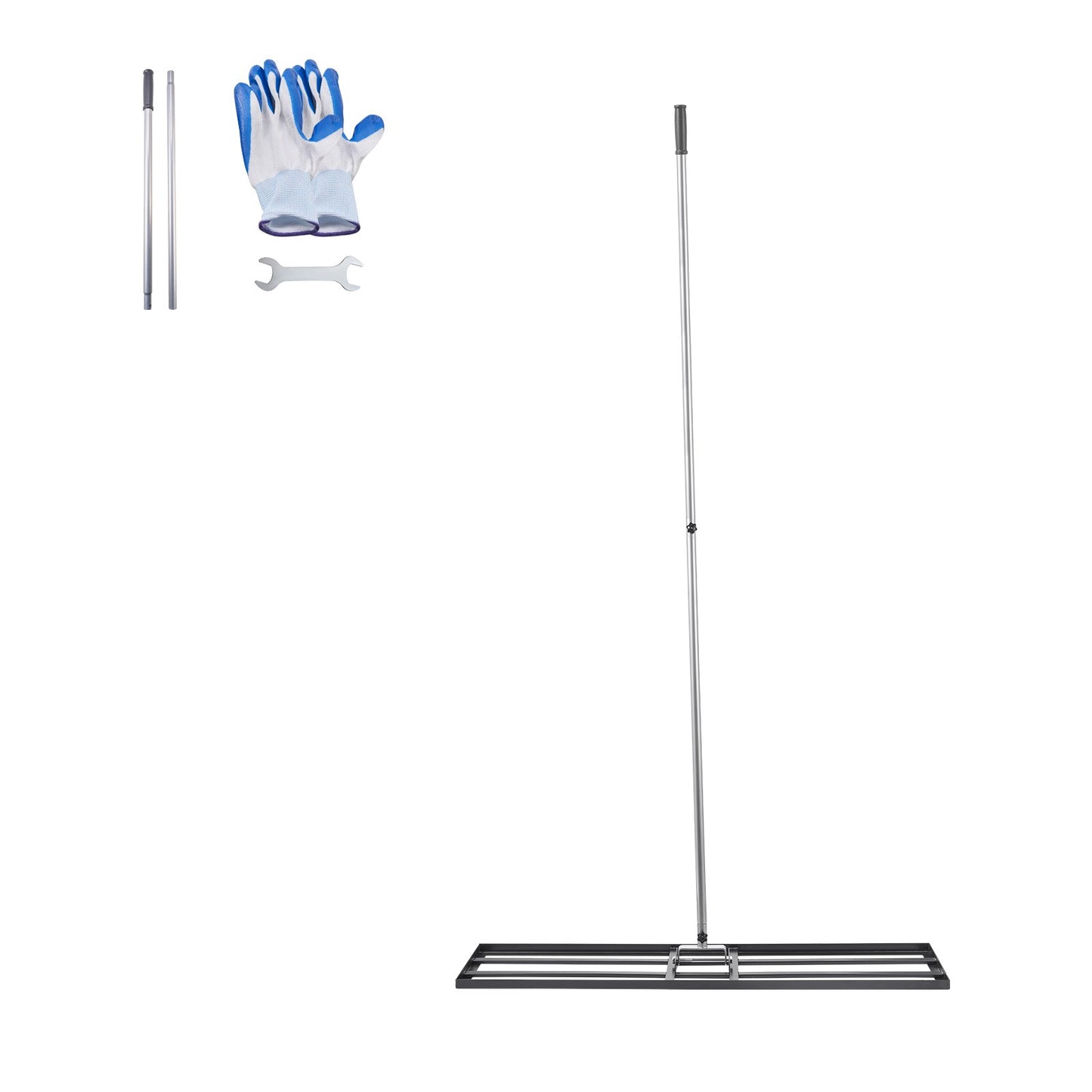10x48 tum Gräsutjämningsrake 83,9 tum justerbart handtag för Yard Golf Court