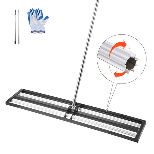 48x10 Zoll Nivellierrutsche mit 83,9 Zoll verstellbarem Griff für Gartenrasen