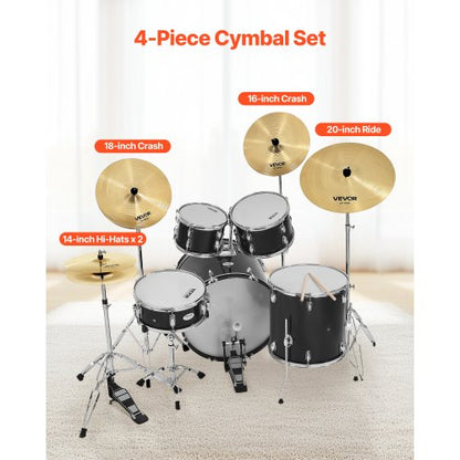 Cymbalpaket 4 delar Cymbaler Trumset 14 16 18 20 tum Cymbaler för trummor