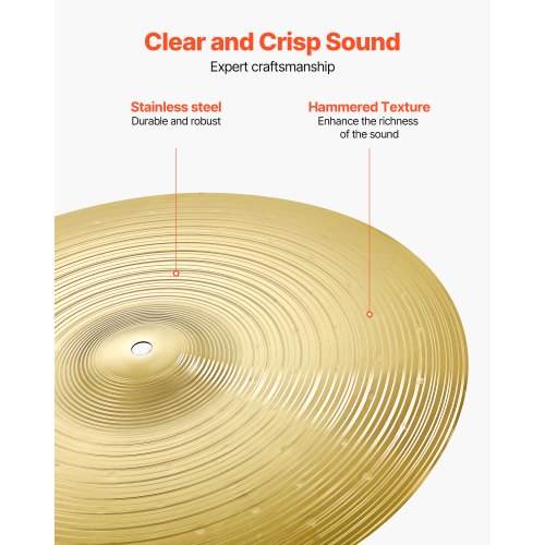 Cymbalpaket 4 delar Cymbaler Trumset 14 16 18 20 tum Cymbaler för trummor