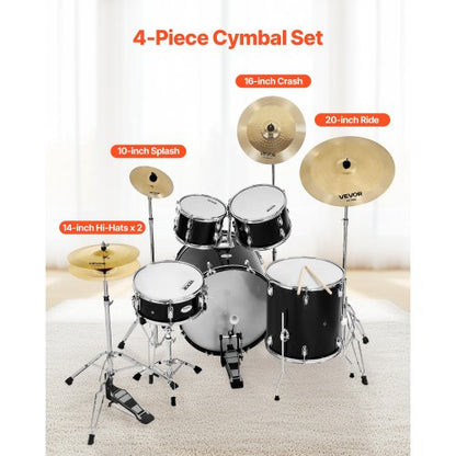 Cymbalpaket 4 delar Cymbaler Trumset 10 14 16 20 tum Cymbaler för trummor