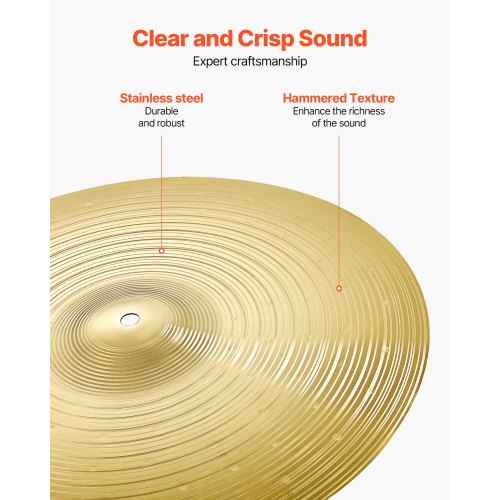 Cymbalpaket 6 delar cymbalset 10 14 16 18 20 tum cymbaler för trummor