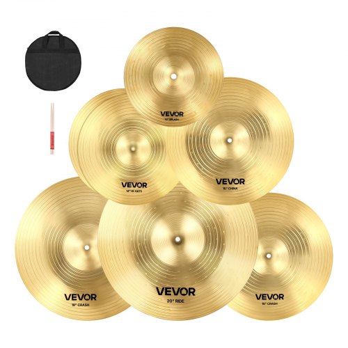 Cymbalpaket 6 delar cymbalset 10 14 16 18 20 tum cymbaler för trummor