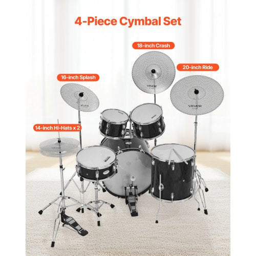 Lågvolym Cymbalpaket 4 delar 14 16 18 20 tum Legeringscymbaler för Trumma