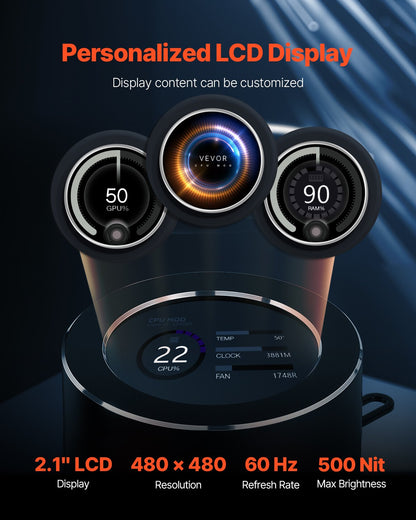 CPU Liquid Cooler AIO CPU Water Cooler with ARGB Light and 120mm PWN Fans