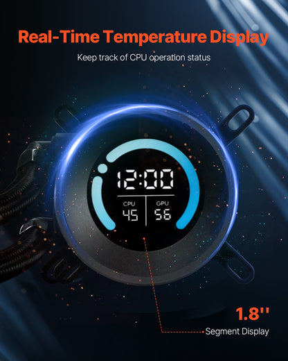 CPU Liquid Cooler AIO CPU Water Cooler with 120mm PWN Fans for Intel AMD