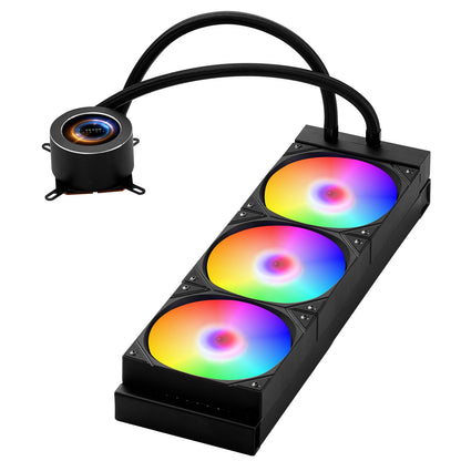 CPU liquid cooler AIO CPU water cooler with ARGB light and 3 PWN fans (120 mm)