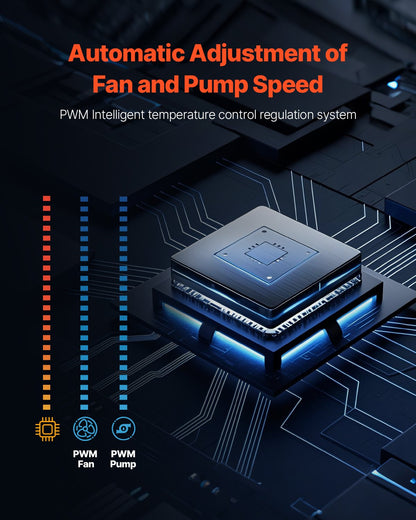 CPU Liquid Cooler AIO CPU Water Cooler with 3 PWN Fans (120mm) Intel AMD