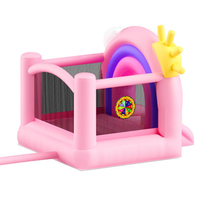 Aufblasbares Hüpfburg, Indoor-Outdoor-Spielhaus-Trampolin, Kinder-Hüpfburg mit Gebläse, Rutsche, Aufbewahrungstasche, Hüpfburg für den Familiengarten, für Mädchen und Jungen im Alter von 3–8 Jahren, 110 x 91 x 91 Zoll