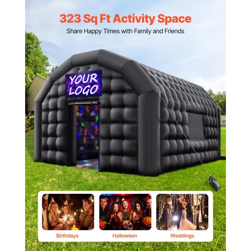 Portable Inflatable Nightclub Tent with Blower 19.7x16.4x12 feet for Party | EU