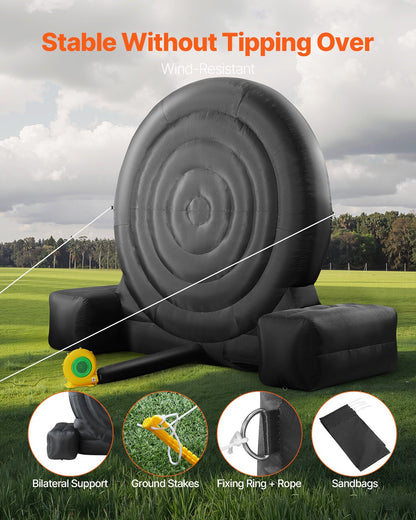 Inflatable soccer dart board over 8 feet high with 9 kick balls and air pump