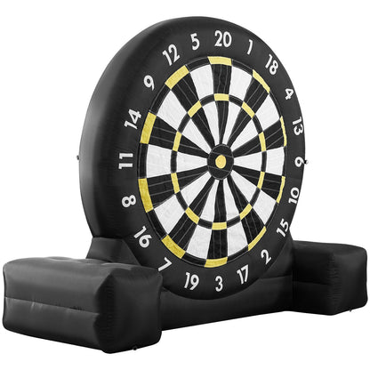 Inflatable soccer dart board over 8 feet high with 9 kick balls and air pump
