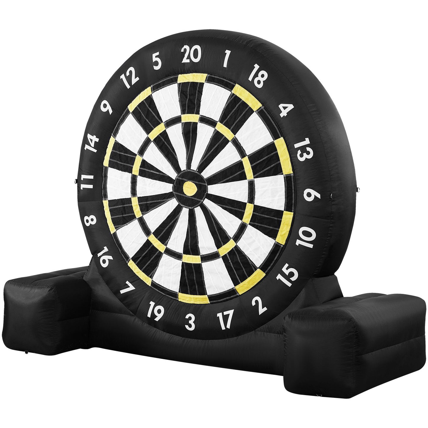 Inflatable soccer dart board over 8 feet high with 9 kick balls and air pump