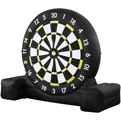 Inflatable soccer dart board over 8 feet high with 9 kick balls and air pump
