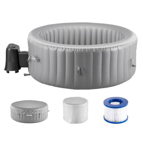 Uppblåsbar Bubbelpool 4 till 6 Personer 2080 x 660mm Rund Portabel Utomhusspa |  EU
