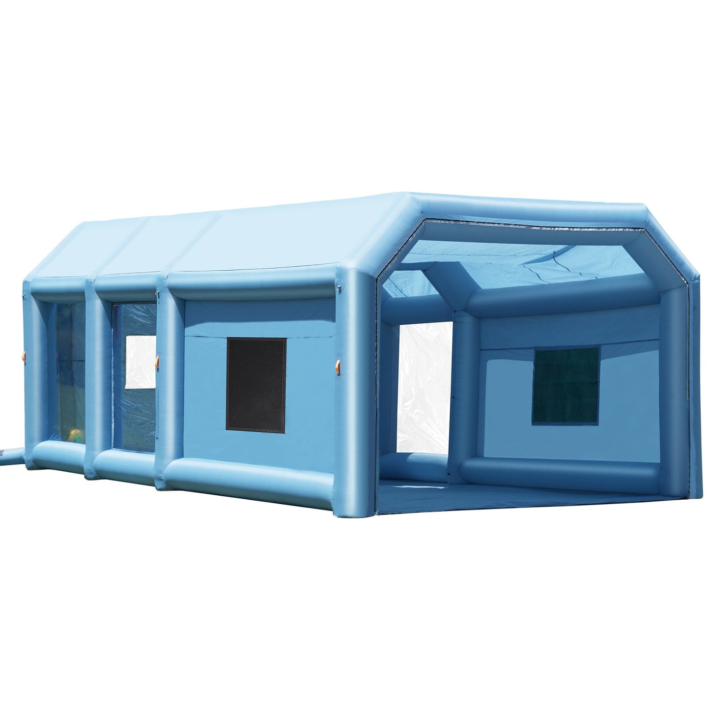 Aufblasbare Lackierkabine, 26,2 x 14,8 x 9,8 Fuß, aufblasbare Spritzkabine, mit 950 W + 750 W leistungsstarken Gebläsen und Luftfiltersystem, tragbare Autolackierkabine für kleine LKW, große Motorräder, mittlere SU