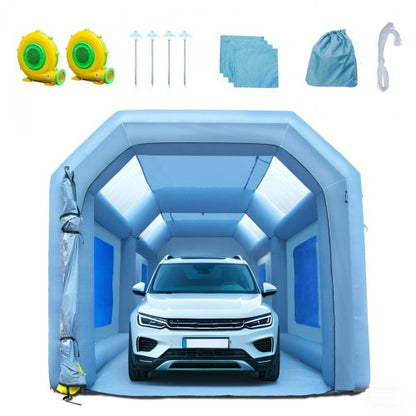 Inflatable Spray Booth Car Paint Tent 20x10x8ft Filter System 2 Blowers