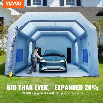 Inflatable Spray Booth Car Paint Tent 33x20x13ft Filter System 2 Blowers | EU