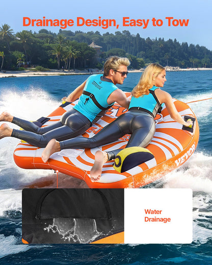 Tow hose for boating 1-2 drivers inflatable boat tubes and trailers