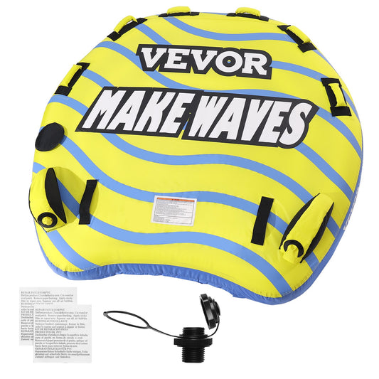 Towable Tube for Boating, 1-3 Rider Inflatable Towable Tube with Bumper, 510 lbs Water Sports Towable Tubes for Boats to Tow, Full Nylon Cover, EVA Grip Handle and Speed Safety Valve