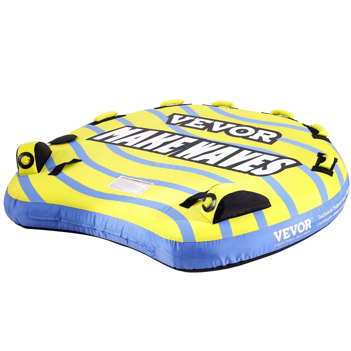 Towable Tube for Boating, 1-3 Rider Inflatable Towable Tube with Bumper, 510 lbs Water Sports Towable Tubes for Boats to Tow, Full Nylon Cover, EVA Grip Handle and Speed Safety Valve